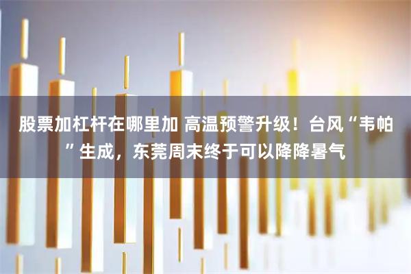 股票加杠杆在哪里加 高温预警升级！台风“韦帕”生成，东莞周末终于可以降降暑气